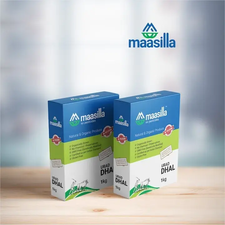 Maasilla Urad Dhal - 1kg carton, organically grown, no chemicals, GMO free, gluten free