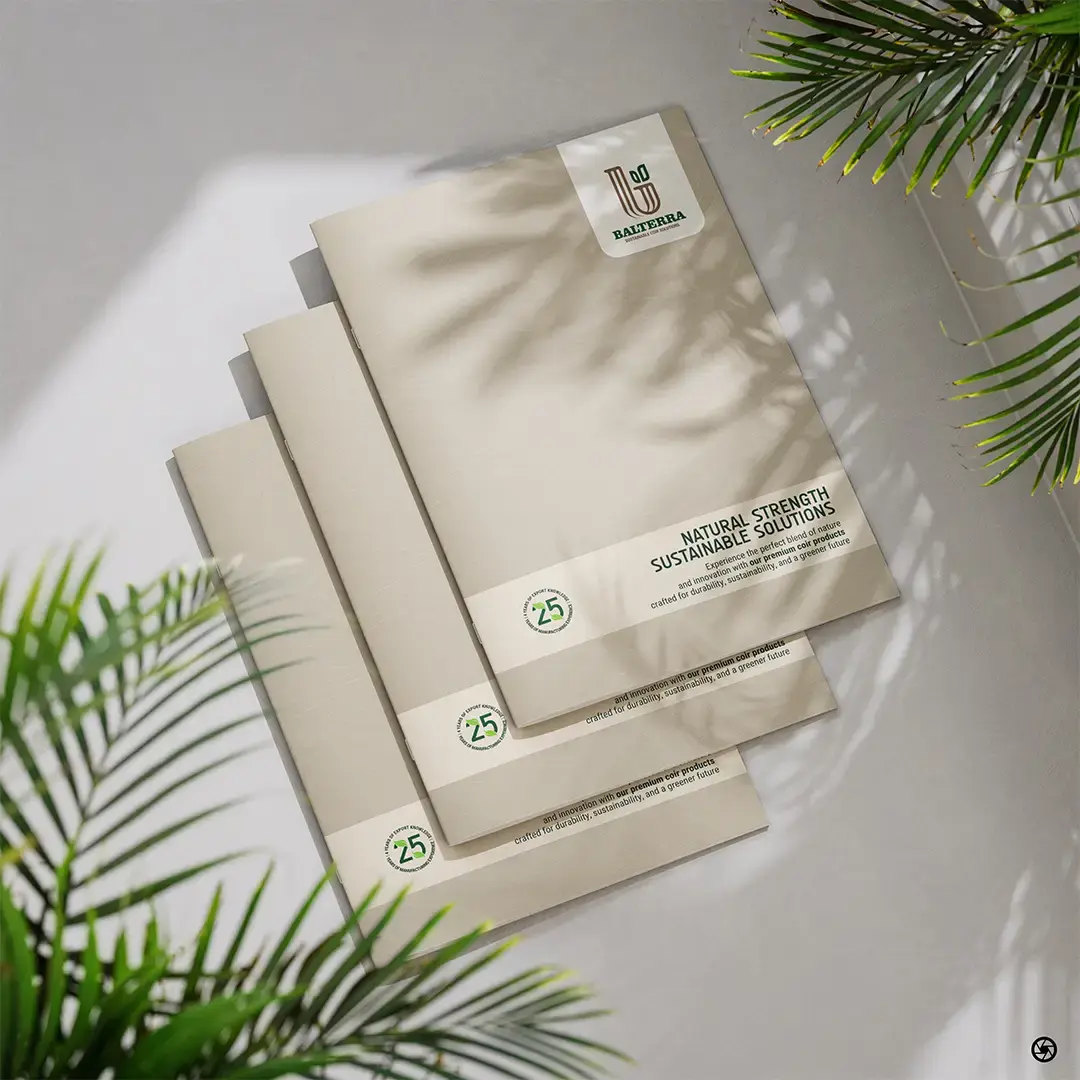 Balterra — product brochure cover, 'Natural Strength · Sustainable Coir Solutions'
